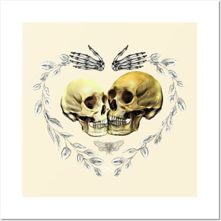 Heart eternal Lovers skeletons, lovers, cool skulls, bones, Human anatomy,romance skull, bones Posters and Art